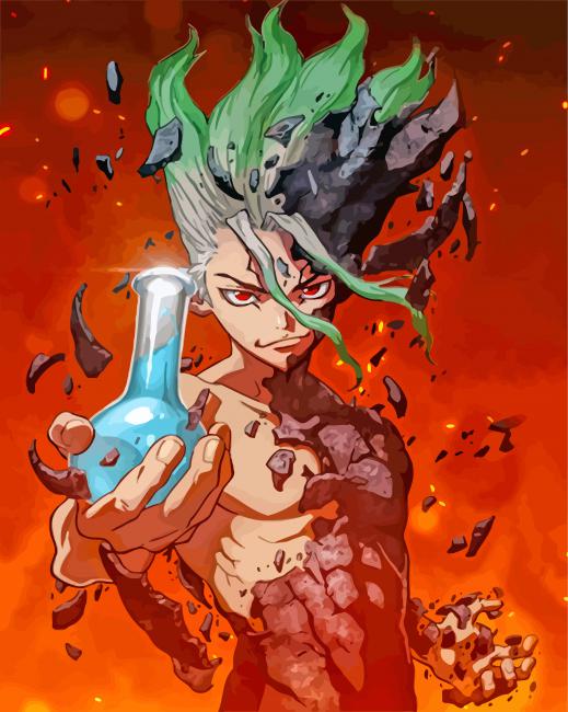 Senku Ishigami Dr Stone Paint By Numbers - Numeral Paint Kit