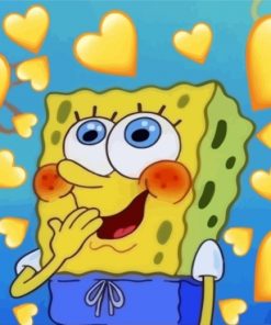 SpongeBob In Love paint by numbers