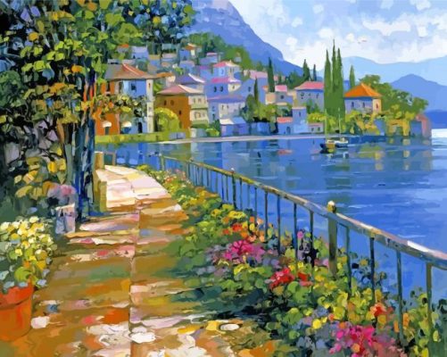 sunlit stroll Howard Behrens paint by number