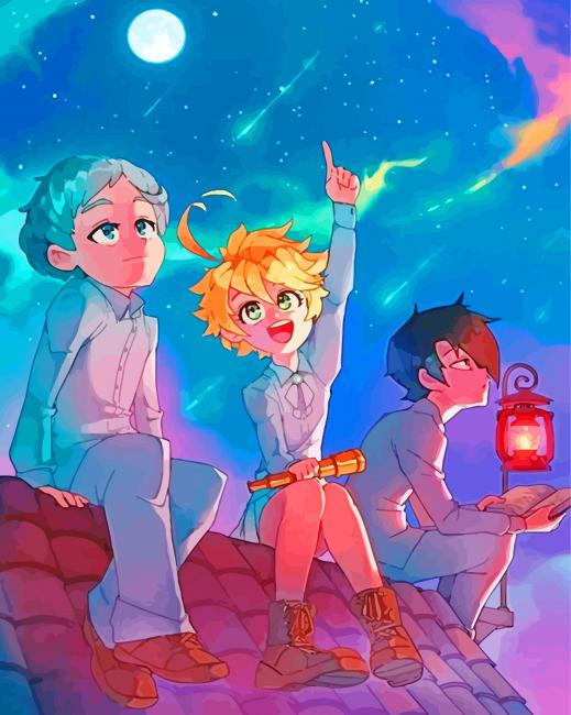The Promised Neverland Characters Anime - Paint By Number - Paint
