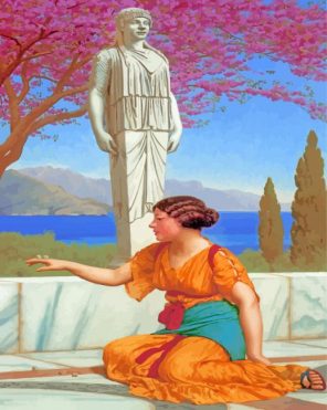 william Godward Ancient Pastimes paint by number