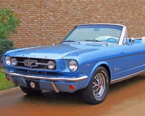 Blue Classic Ford Mustang paint by numbers