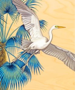 Egret Bird Art paint by numbers