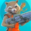 Rocket Raccoon And Groot paint by numbers
