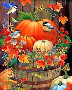 Thanksgiving of Fall Piece Paint By Numbers - Numeral Paint Kit