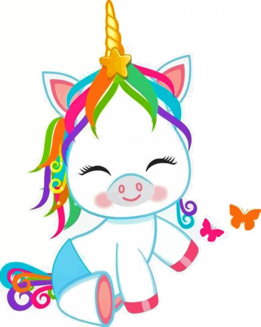 Adorable Unicorn Paint By Numbers - Numeral Paint Kit