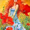 Aesthetic Ginger Lady And Flowers paint by numbers
