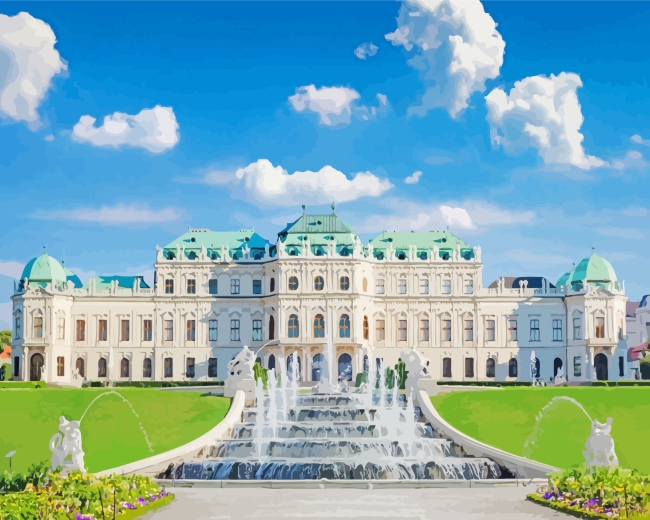 Belvedere Garden Vienna Paint By Numbers - Numeral Paint Kit