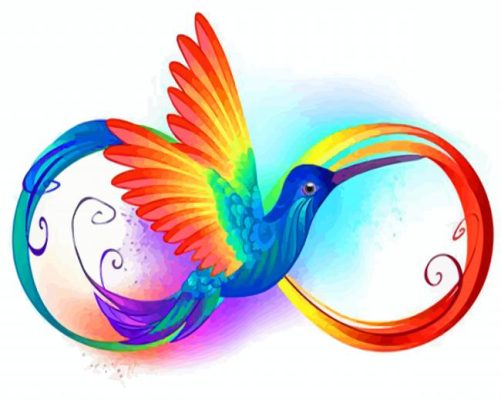 Colorful Infinity Bird paint by numbers