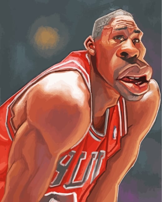 Michael Jordan Caricature - Paint Numeral Paint