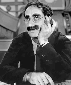 Monochrome Groucho Marx paint by numbers