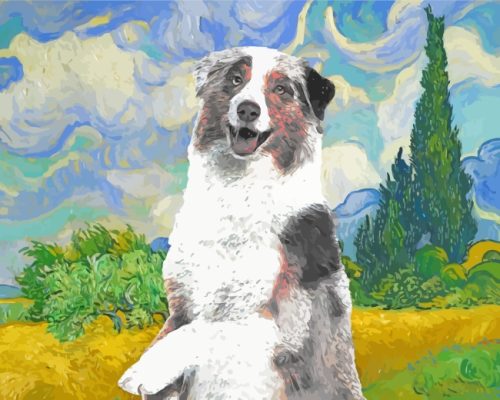 Aussie Dog Van Gogh Art Paint by numbers