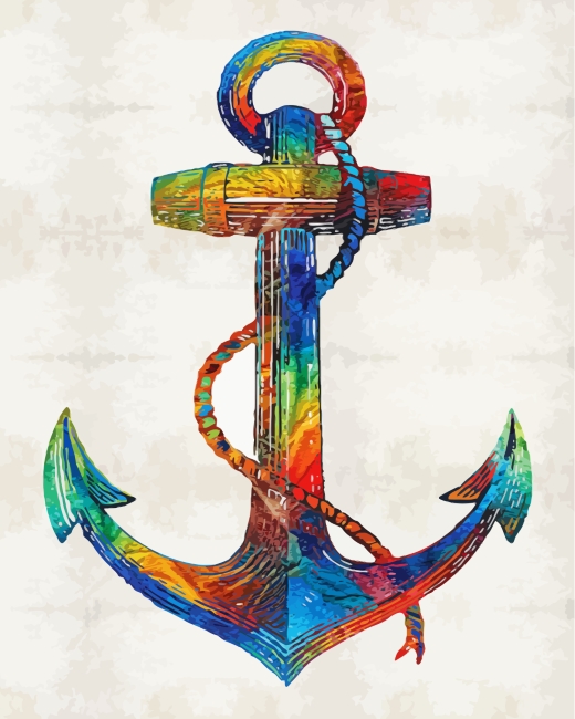 Colorful Anchor - Paint By Number - Numeral Paint