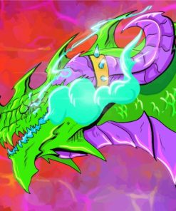 Colorful Neon Dragon paint by numbers