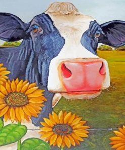 Cow And Sunflowers paint by numbers