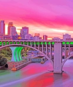 Minneapolis At Sunset paint by numbers