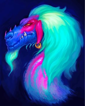 Neon Dragon Art paint by numbers