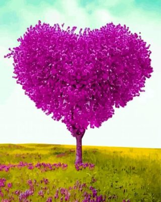 Purple Heart Shape paint by numbers