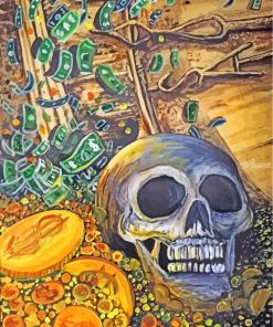 Skull And Money paint by numbers