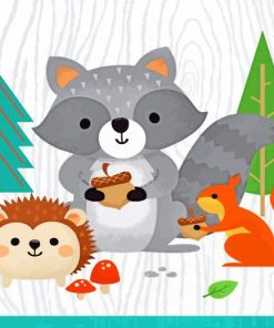 Aesthetic Woodland Animals paint by numbers