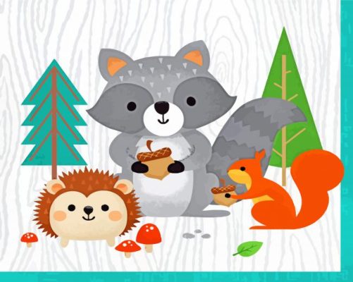 Aesthetic Woodland Animals paint by numbers