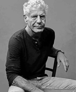 Black And White Anthony Bourdain paint by numbers