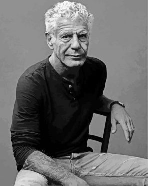 Black And White Anthony Bourdain paint by numbers