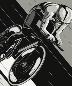 Black And White Cyclist paint by numbers