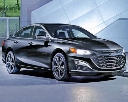 Black Chevy Malibu car paint by numbers