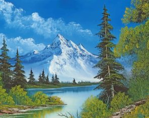 Mountain By Bob Ross paint By Number