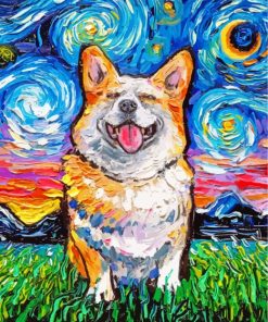 Starry Night Corgi paint by numbers