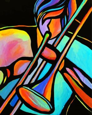 Abstract Musician paint by numbers