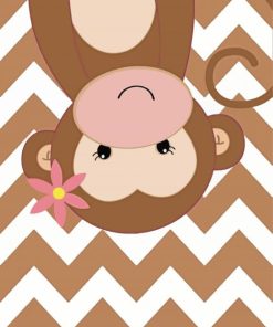 Aesthetic Cute Monkey panels paint by numbers