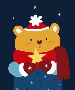 Christmas Bear paint by numbers