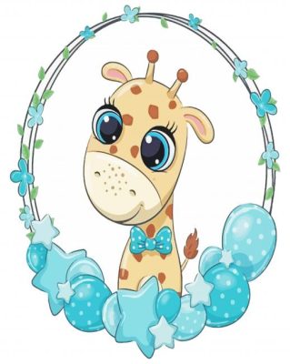 Cute Baby Giraffe paint by numbers