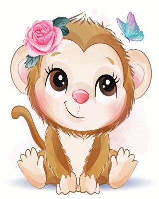 Cute Little Monkey panels paint by numbers