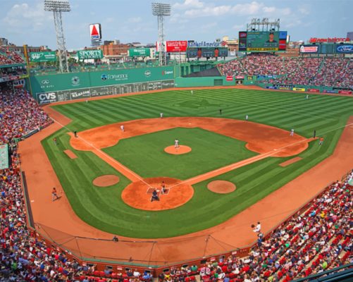 Baseball Fenway Park panels paint by numbers