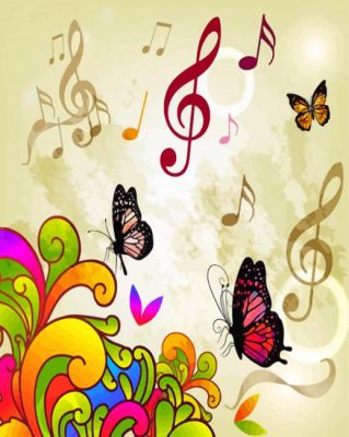 Musical Note panels paint by numbers