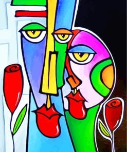 Abstract Faces paint by numbers