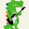Rock Star Dinosaur panels paint by numbers