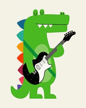 Rock Star Dinosaur panels paint by numbers