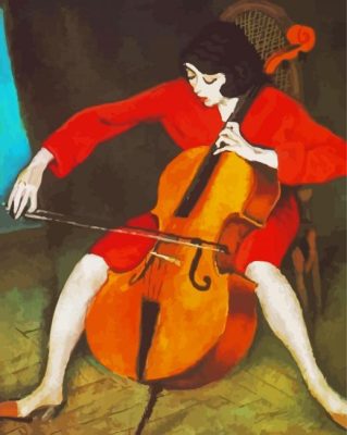 Lady Playing Violoncello paint by numbers