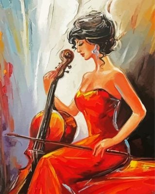 Woman Playing Violoncelo paint by numbers