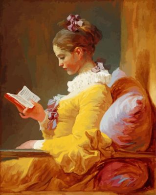 A Young Girl Reading paint by number
