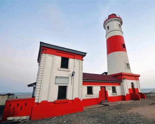 Accra Jamaes Lighthouse Paint by Numbers