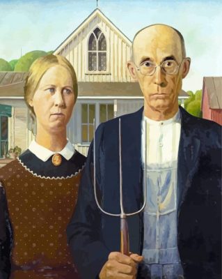 American Gothic by grant wood Paint By Number