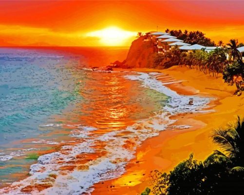 Antigua Island At Sunset paint by numbers
