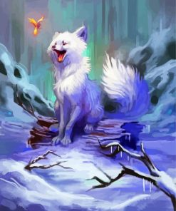 Arctic Fox Art paint by numbers