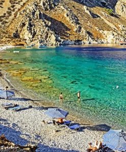 Beach In Symi Greece Paint by numbers