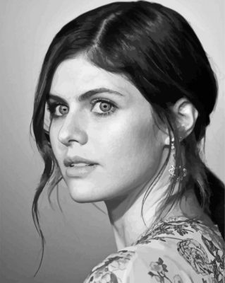 Black And White Alexandra Daddario paint by numbers